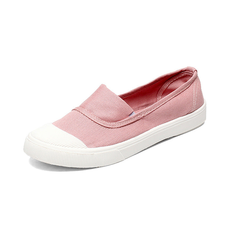 swvws Spring New Flat Slip-on Canvas Shoes Women's White Shoes Versatile Korean Style Lazy Shoes for Students Fashion Casual Shoes