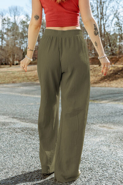 swvws Texture Tied Wide Leg Pants