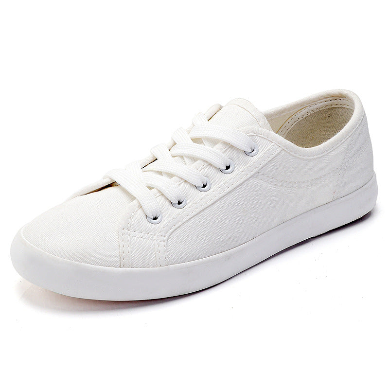 swvws Remote Walking C030 Low-Top White Shoes Women's Shoes Korean Style Canvas Shoes Simple Breathable White Sneakers Comfortable Lovers Shoes for Students