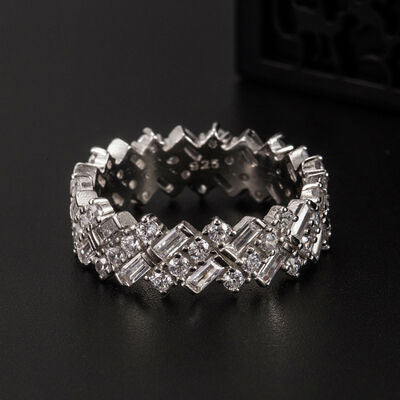 swvws Inlaid Zircon 925 Sterling Silver Ring