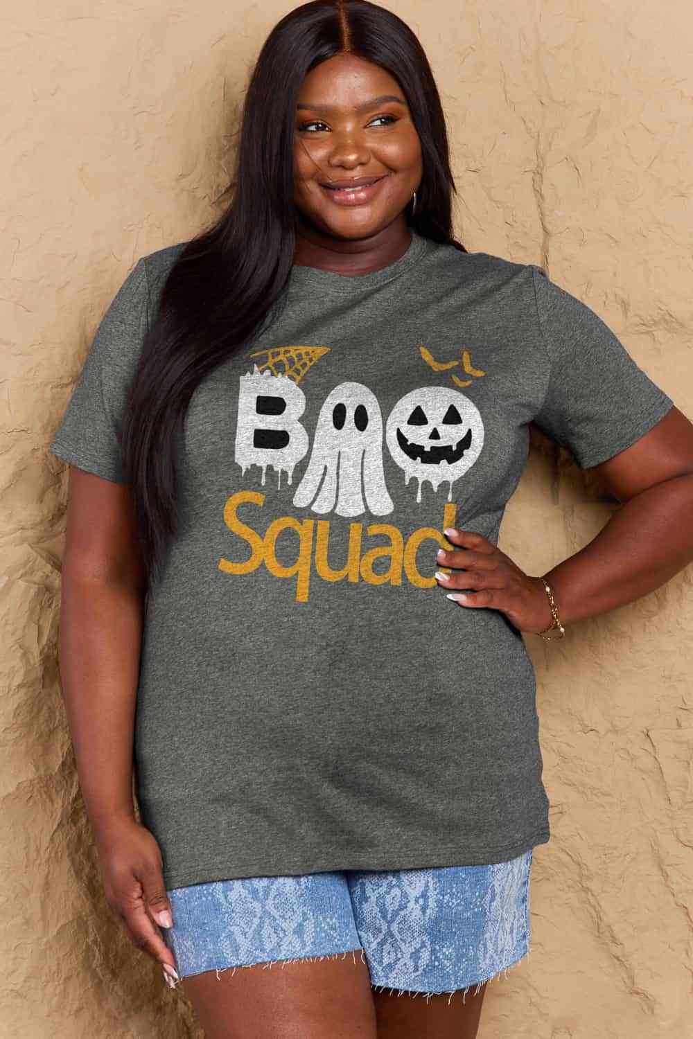 swvws Simply Love Full Size BOO SQUAD Graphic Cotton T-Shirt