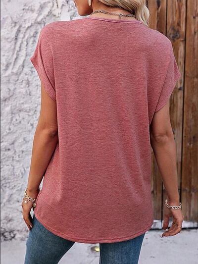 swvws Heathered V-Neck Short Sleeve T-Shirt