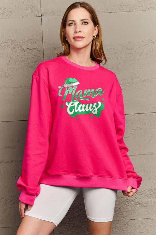 swvws Simply Love Full Size MAMA CLAUS Round Neck Sweatshirt