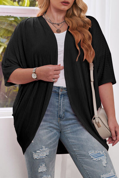 swvws Plus Size Ribbed Cocoon Cover Up