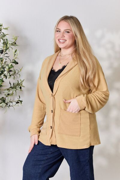 swvws Heimish Full Size Button Up Long Sleeve Cardigan