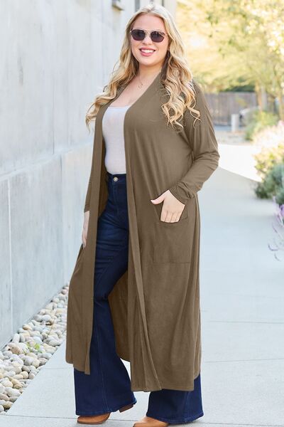 swvws Basic Bae Full Size Open Front Long Sleeve Cover Up