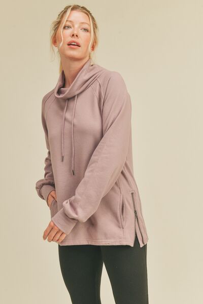 swvws Kimberly C Full Size Drawstring Side Zip Sweatshirt