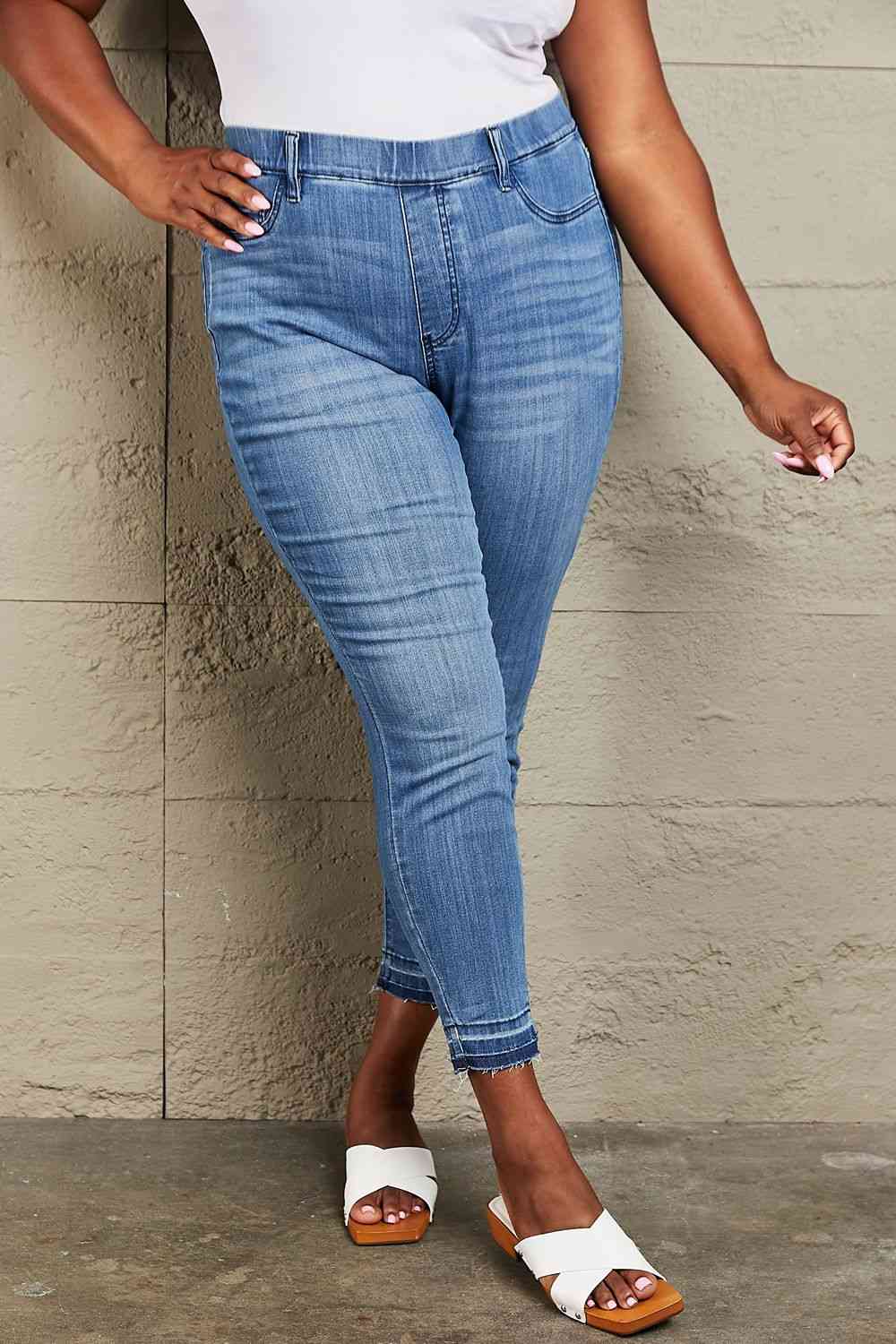 swvws Judy Blue Janavie Full Size High Waisted Pull On Skinny Jeans