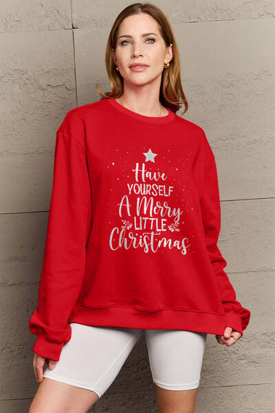 swvws Simply Love Full Size HAVE YOURSELF A MERRY LITTLE CHRISTMAS Round Neck Sweatshirt