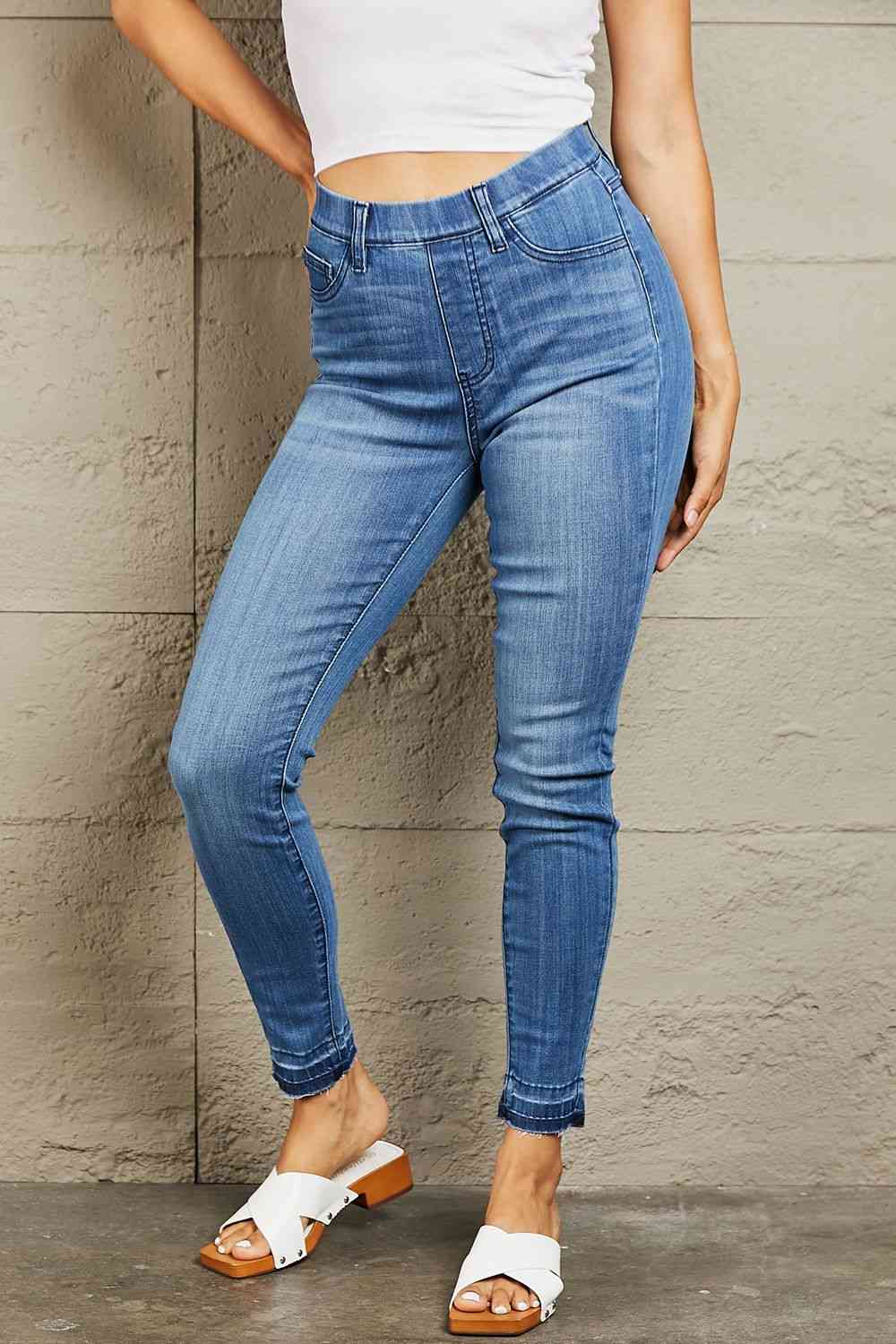 swvws Judy Blue Janavie Full Size High Waisted Pull On Skinny Jeans