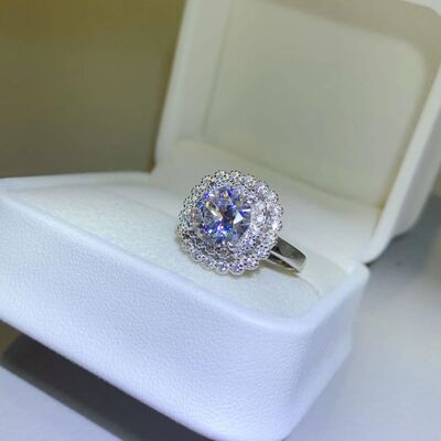 swvws 2 Carat Moissanite 925 Sterling Silver Ring