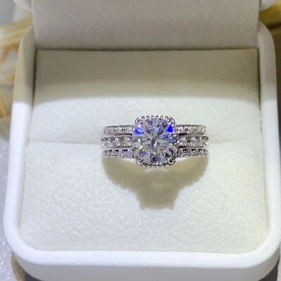 swvws 2 Carat Moissanite 925 Sterling Silver Ring