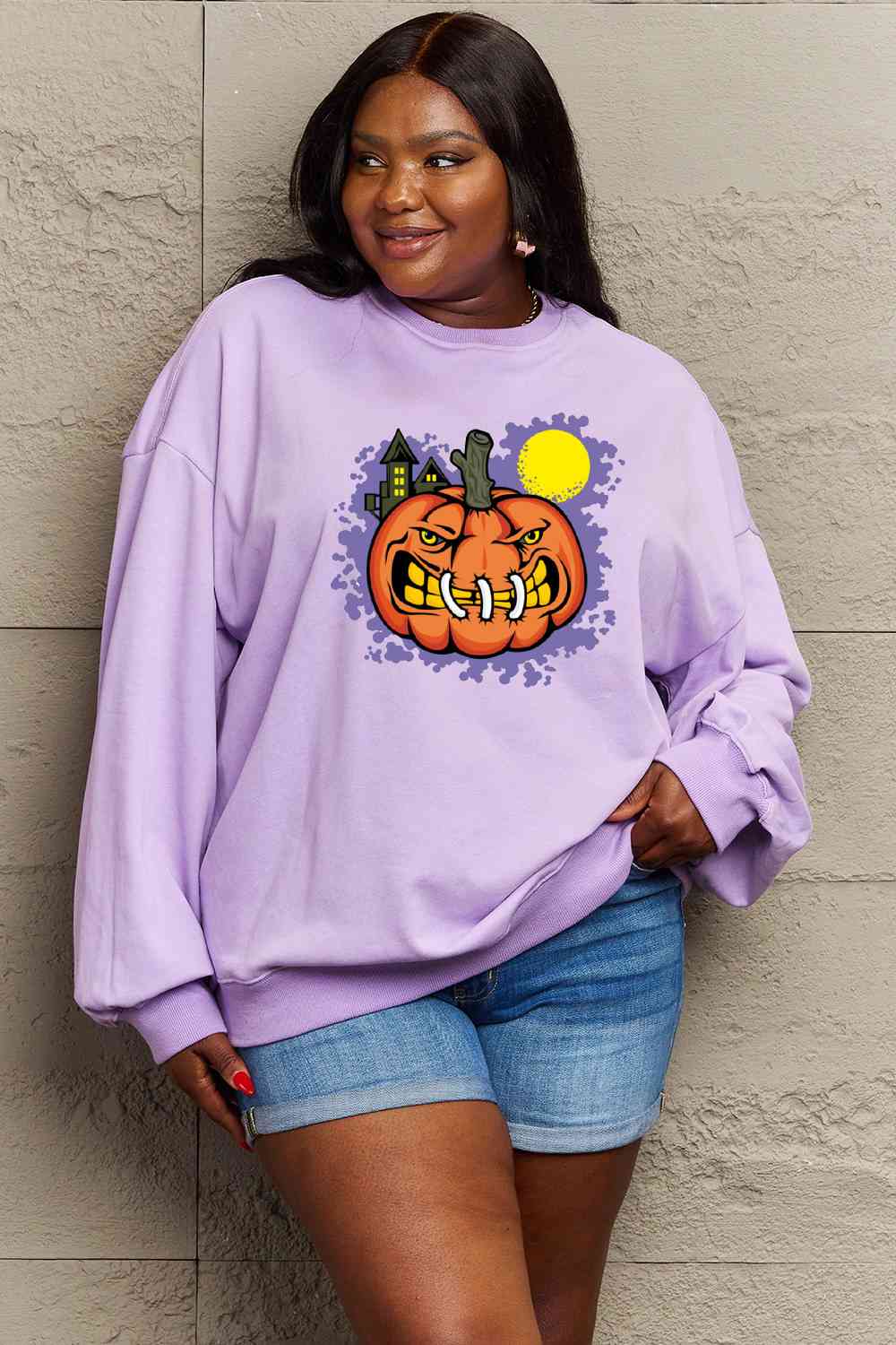 swvws Simply Love Full Size Graphic Round Neck Sweatshirt