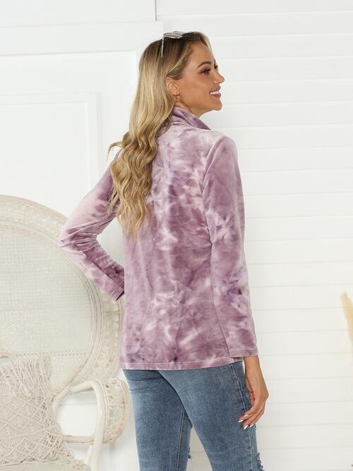 swvws Tie-Dye Half Button Long Sleeve T-Shirt