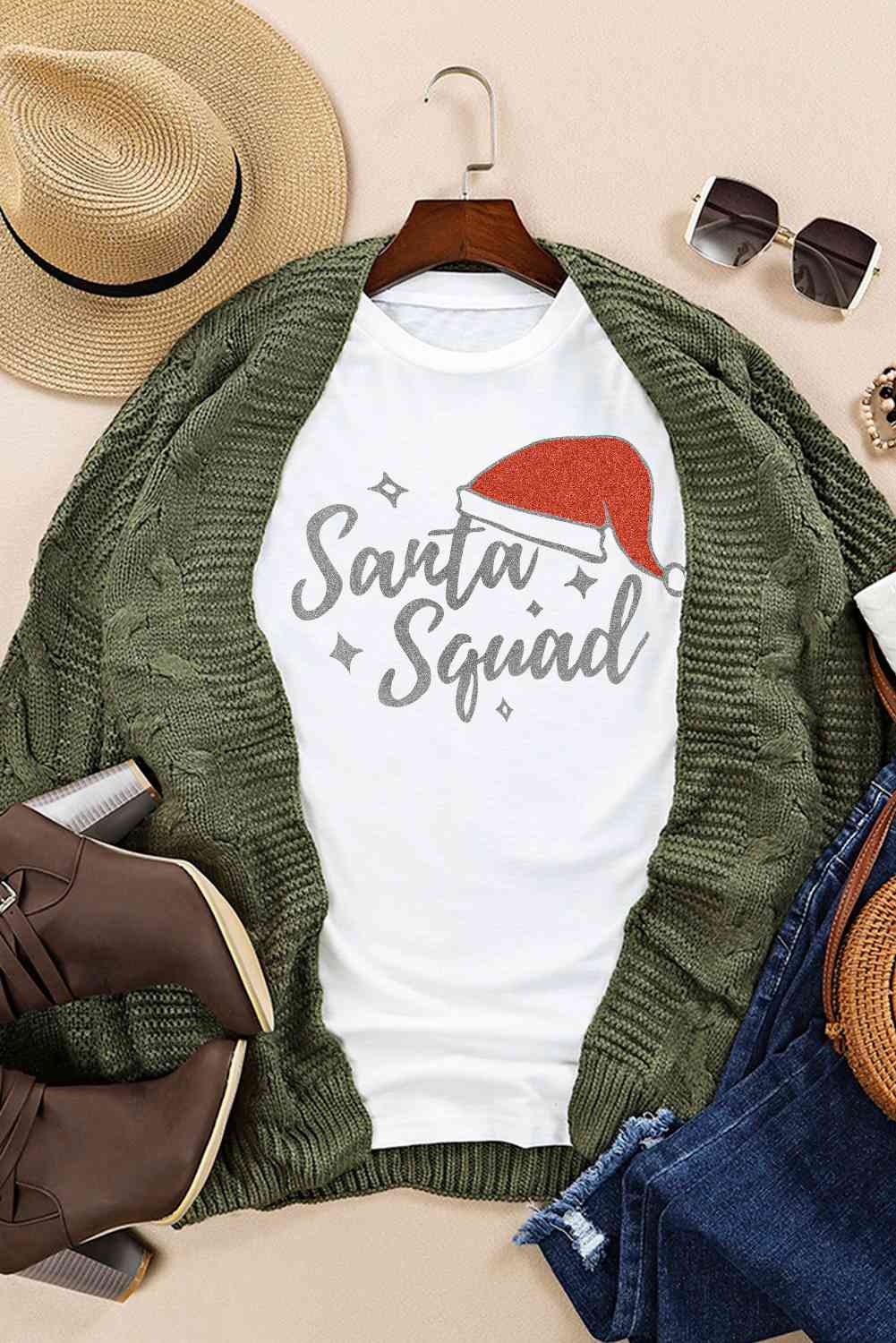 swvws SANTA SQUAD Graphic Short Sleeve T-Shirt