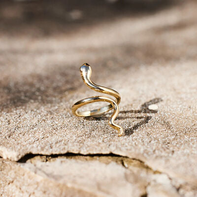 swvws Snake Shape 18K Gold-Plated Bypass Ring