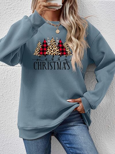 swvws MERRY CHRISTMAS Round Neck Long Sleeve Sweatshirt