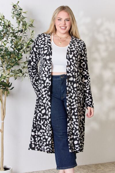 swvws Celeste Full Size Animal Print Button Up Long Sleeve Cardigan