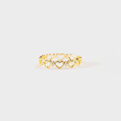 swvws Heart Shape 18K Gold-Plated Ring