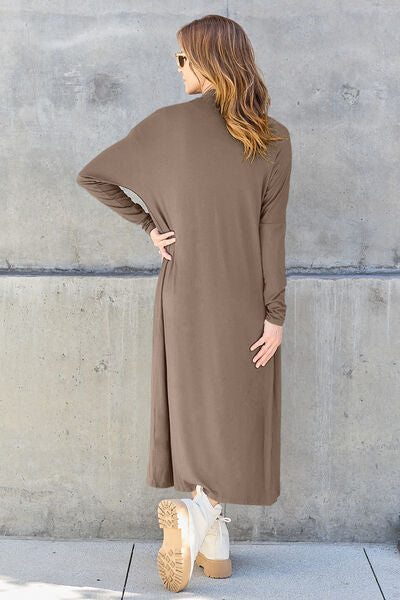 swvws Basic Bae Full Size Open Front Long Sleeve Cover Up