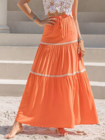 swvws High Waist Maxi Tiered Skirt