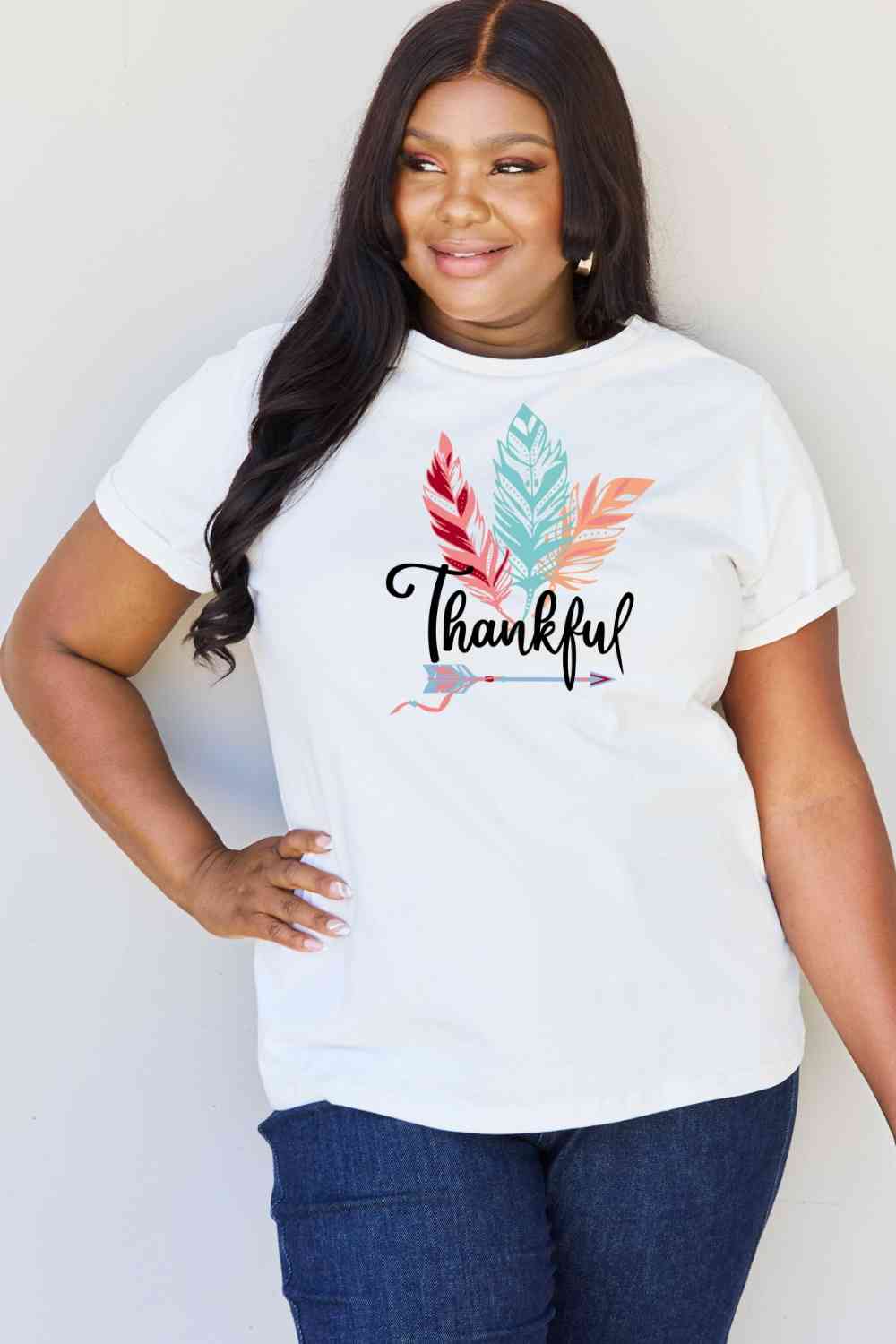 swvws Simply Love Full Size THANKFUL Graphic T-Shirt