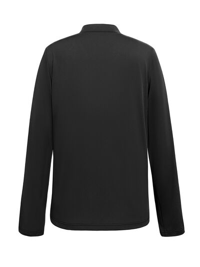 swvws Decorative Button Notched Long Sleeve T-Shirt