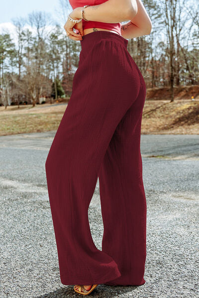 swvws Texture Tied Wide Leg Pants