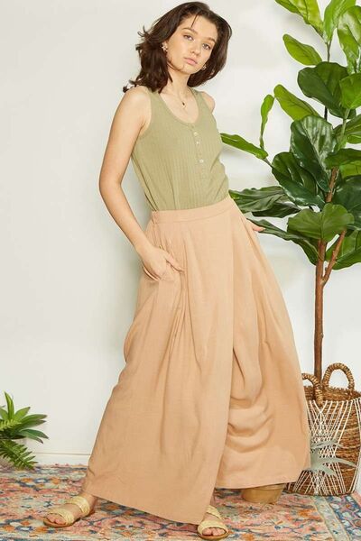 swvws Mittoshop Wrap Pleating Detail Wide Leg Pants