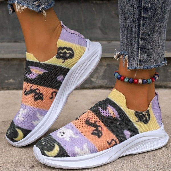 swvws - Purple Casual Sportswear Daily Patchwork Printing Round Comfortable Out Door Shoes