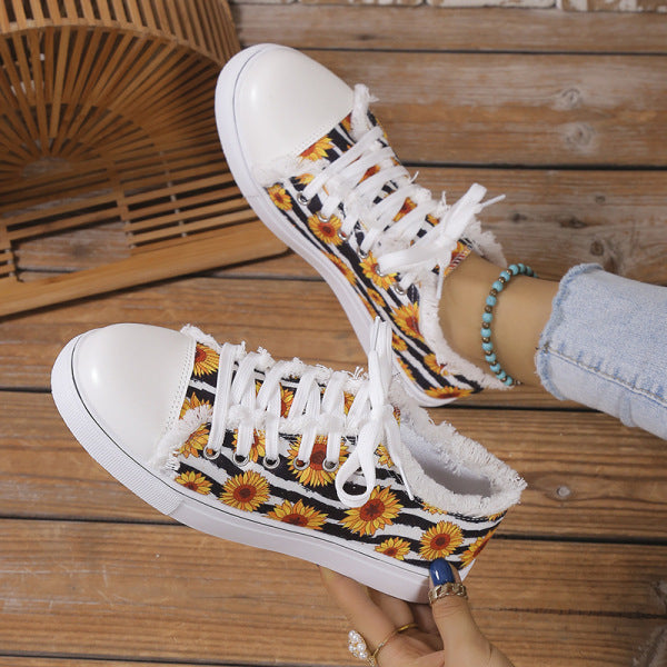 swvws - Halloween Yellow Casual Daily Patchwork Printing Round Comfortable Shoes