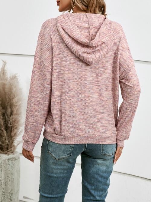 swvws Heathered Drop Shoulder Long Sleeve Hoodie