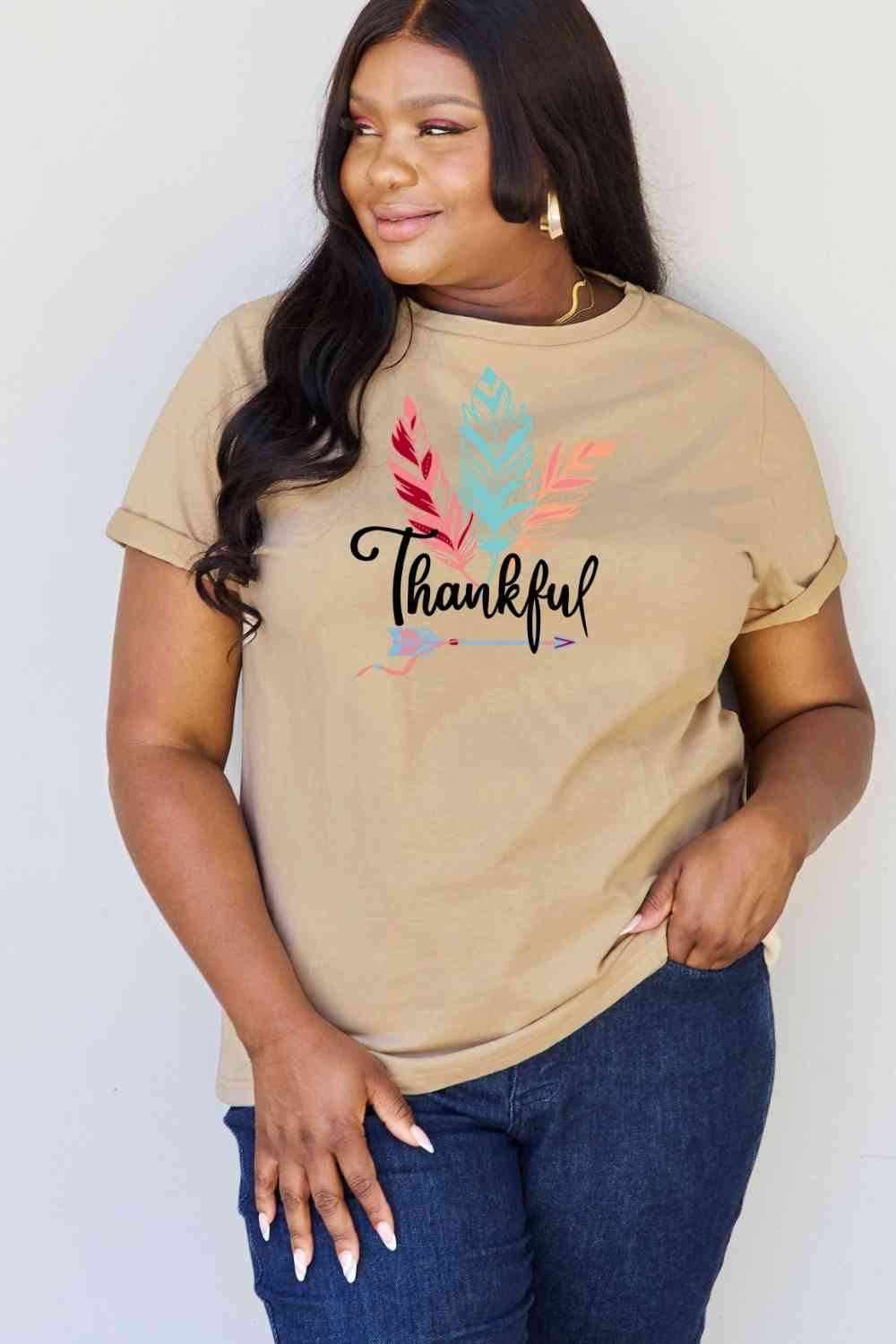 swvws Simply Love Full Size THANKFUL Graphic T-Shirt