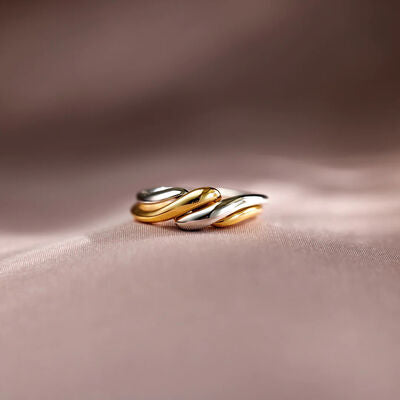 swvws 925 Sterling Silver Twisted Open Ring