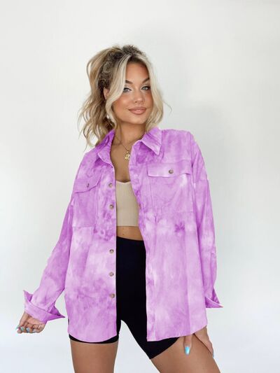 swvws Tie-Dye Button Up Long Sleeve Shirt