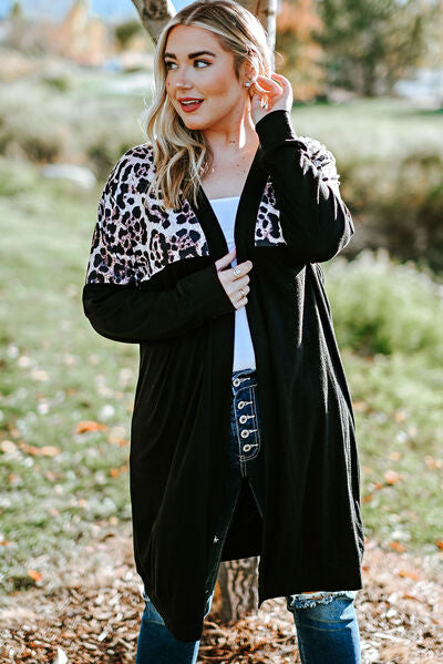 swvws Plus Size Open Front Dropped Shoulder Cardigan