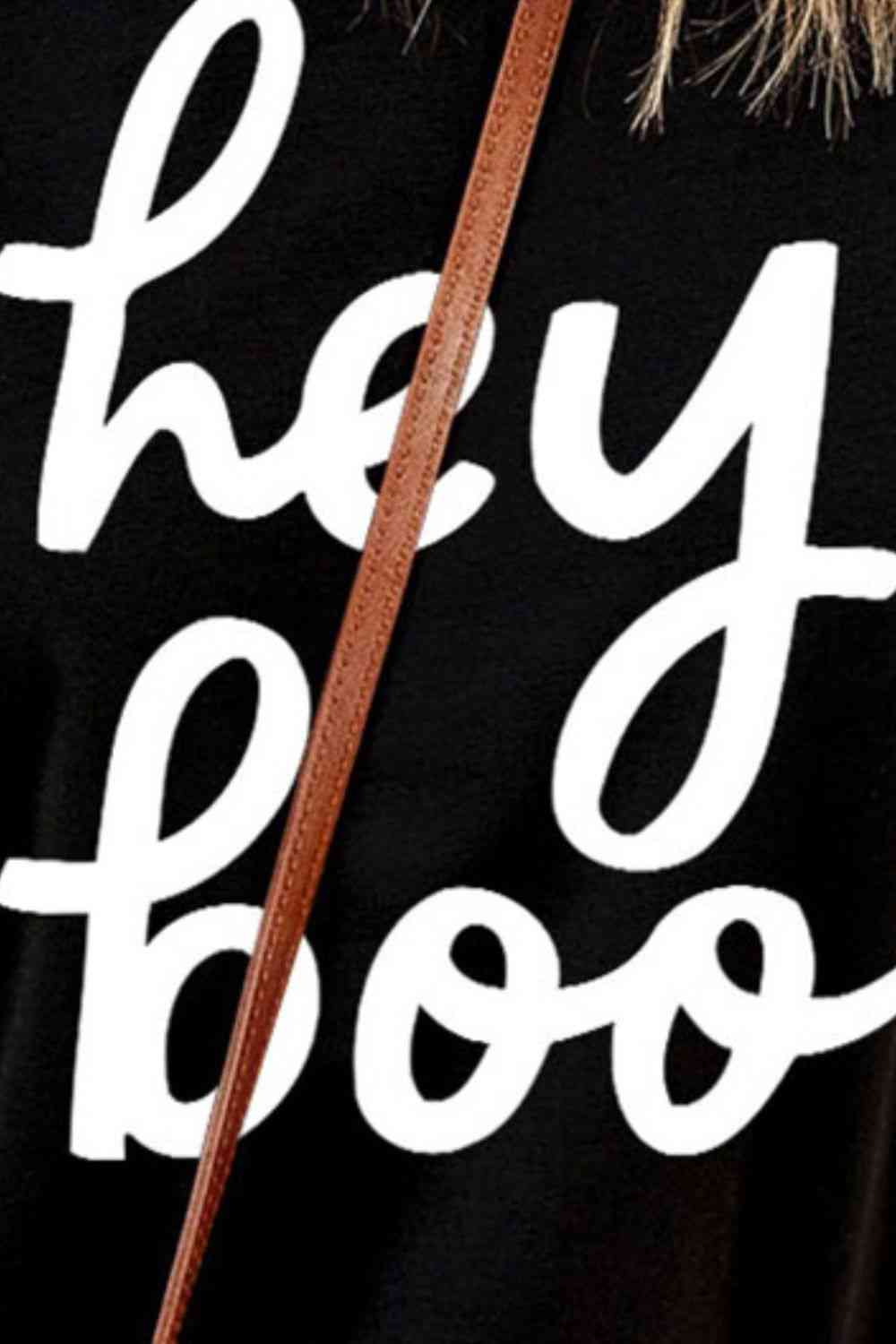 swvws HEY BOO Graphic Round Neck T-Shirt