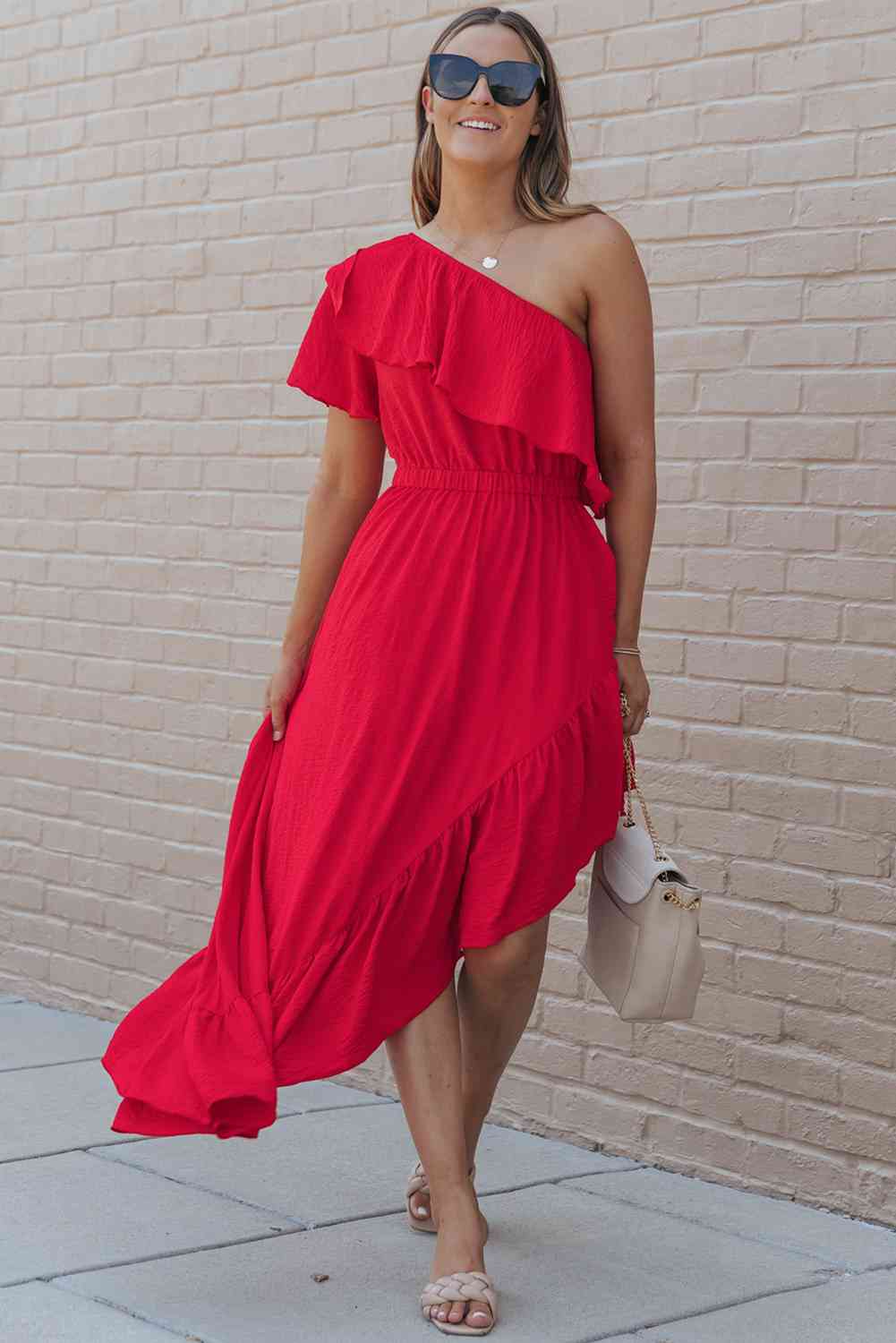 swvws One-Shoulder Asymmetrical Dress