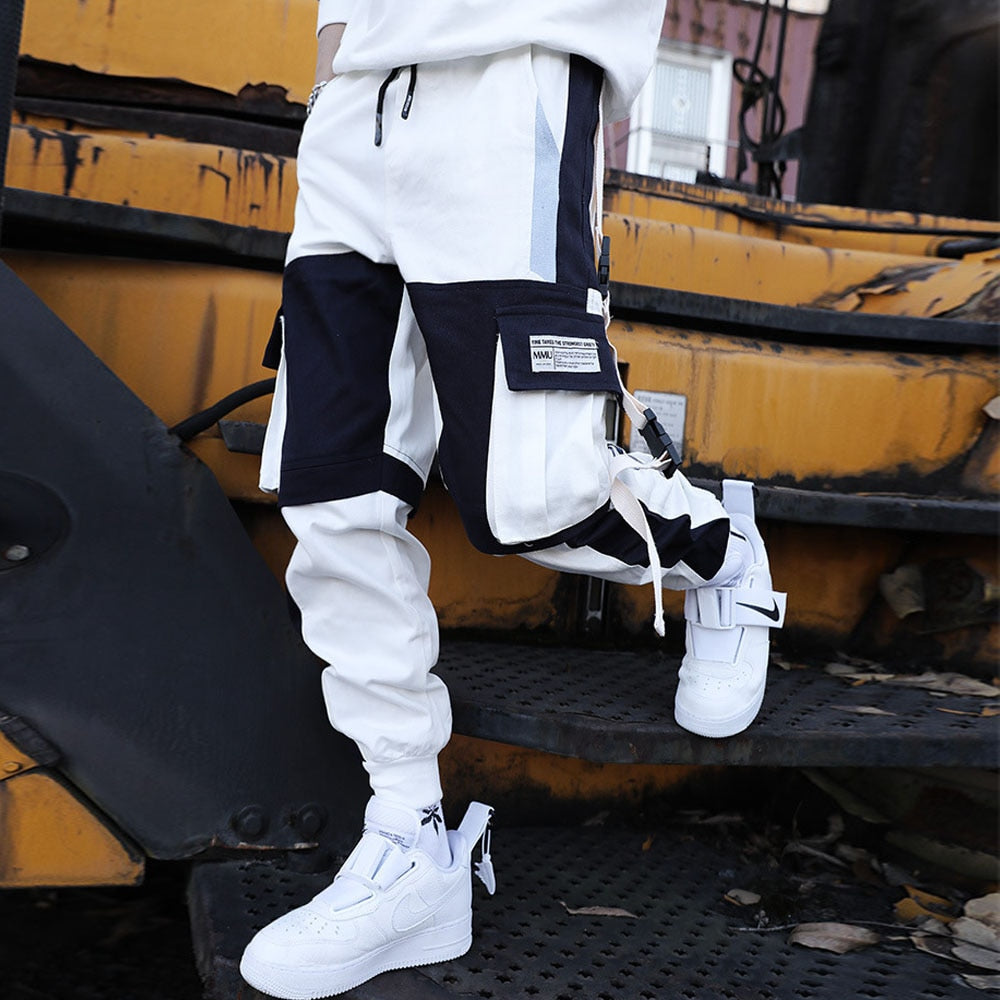 swvws Mens Vintage Hip Hop Style Baggy Jeans Streetwear Pockets Men's Jogger Pants Hip Hop Sweatpants Joggers Trousers Tactical Mens Pants Cargo Harem Pants Men Clothes