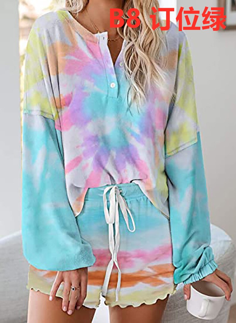 swvws Women Lounge Wear Set Tie Dye Tracksuit Lounge Set Two Piece Set Two Piece Outfits For Women 2 Piece Tie Dye Set