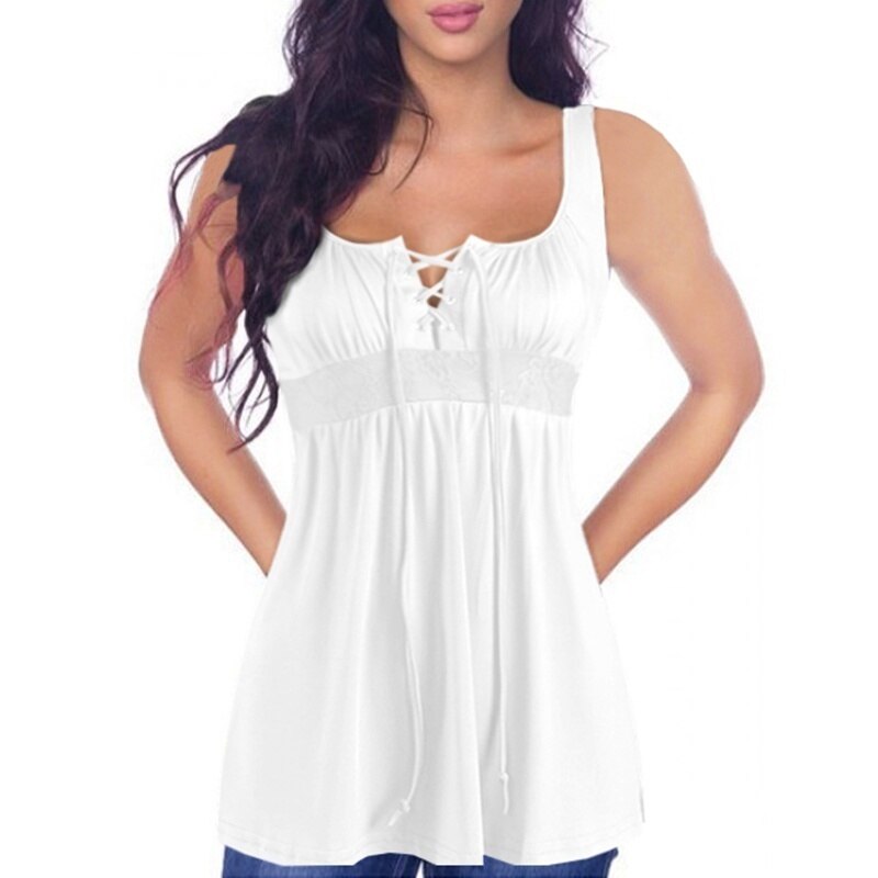 swvws Women Casual  New Summer Sleeveless V-Neck High Waisted Shirts Tanks Top Mujer Purple Plus Size 5XL Solid Criss Cross Tank Tops