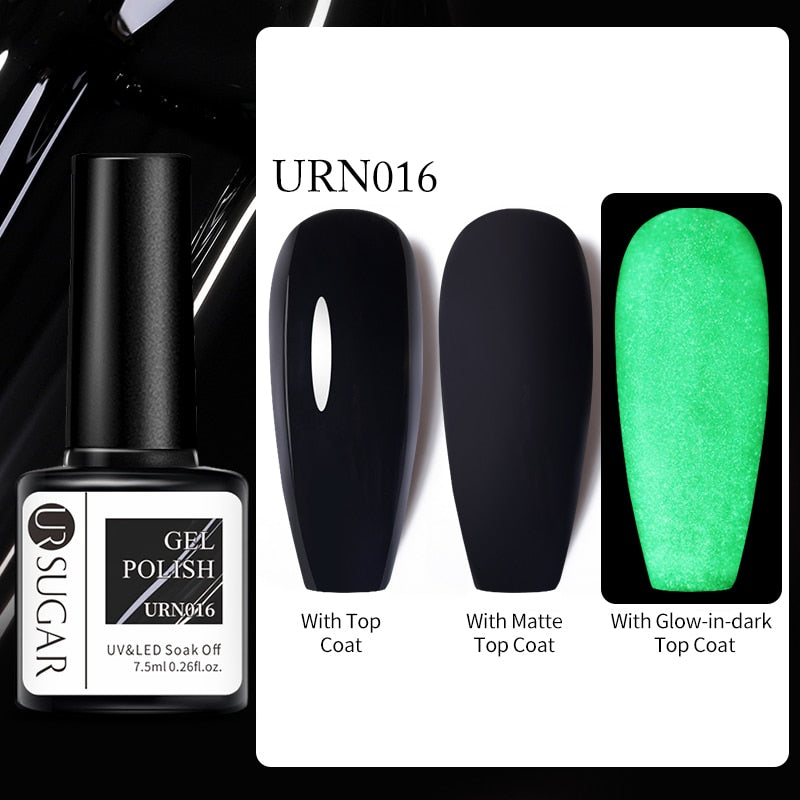 swvws  Luminous Gel Top Coat Semi Permanent Glow In Dark Fluorescent Soak Off UV LED Color Gel Nail Varnish Nails For Manicure