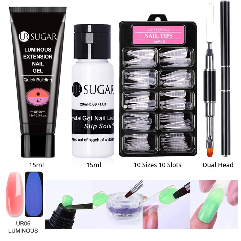 swvws  Acrylic Nail Gel Kit 15Ml Quick Building Set Nail Gel Polish For Nail Extensions Acrylic Gel Polish Nail Art