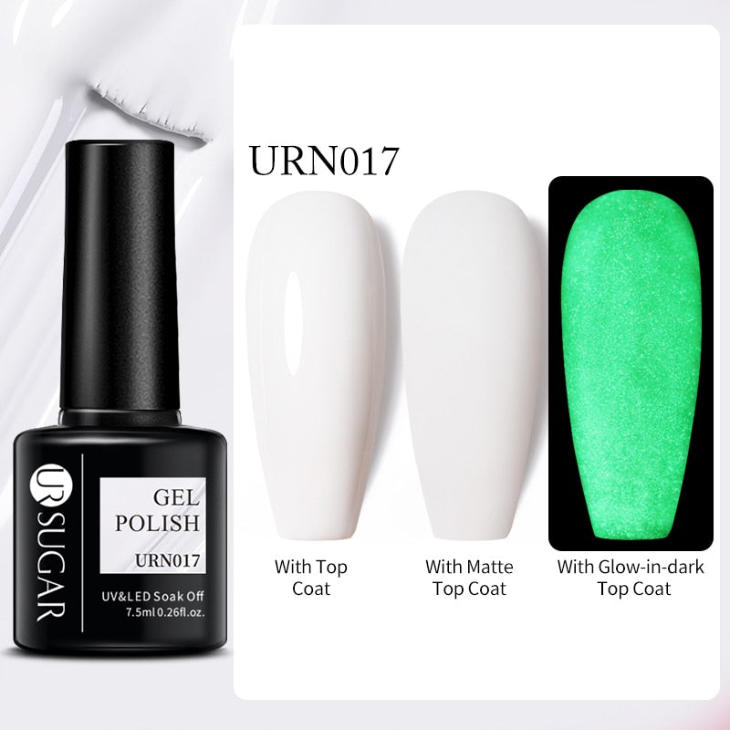 swvws  Luminous Gel Top Coat Semi Permanent Glow In Dark Fluorescent Soak Off UV LED Color Gel Nail Varnish Nails For Manicure