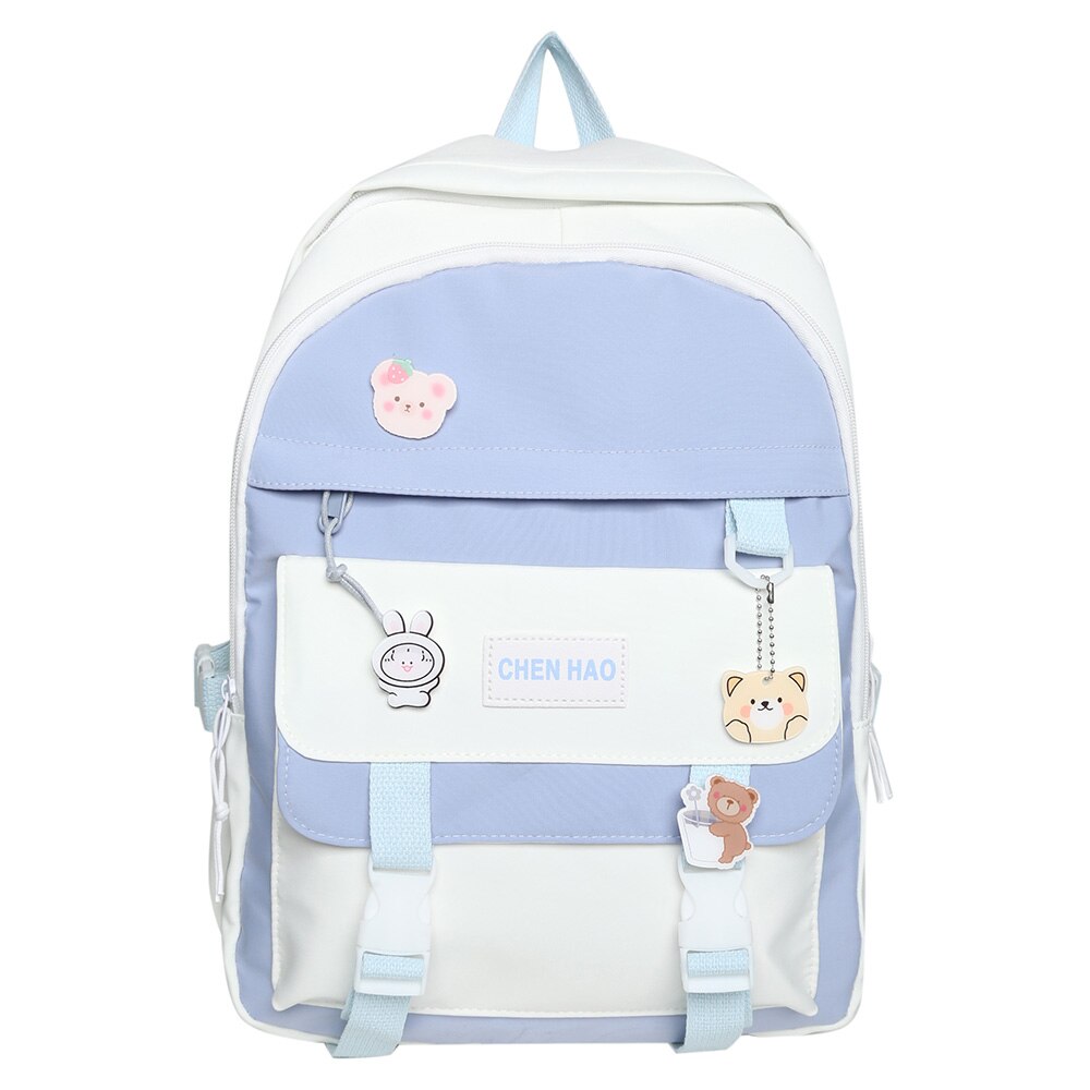 swvws Girl Cute Laptop Backpack Women Badge Bag Fashion Kawaii Ladies Harajuku Travel School Bag College Student Backpacks Cool Female