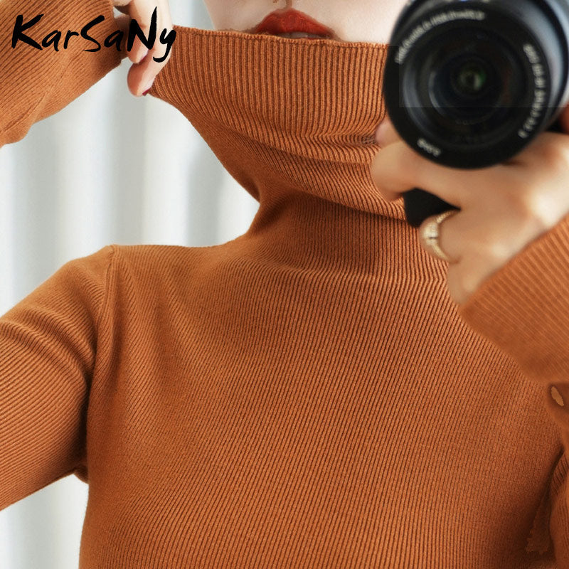 Back To School Women's Sweater Winter Clothes Women  Black Turtleneck Sweaters Winter Warm Women's Turtlenecks Pullover Sweater Autumn Pull