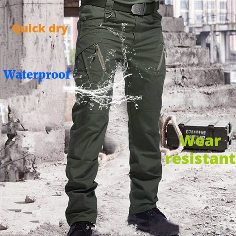 swvws Mens Vintage Hip Hop Style Baggy Jeans 6XL City Military Tactical Pants Elastic SWAT Combat Army Trousers Many Pockets Waterproof Wear Resistant Casual Cargo Pants Men