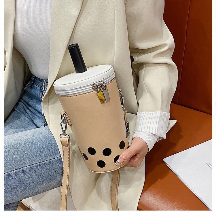 swvws  Personalized Bag For Women  New Fashion Milk Tea Cup Shaped Bags Small Bucket Bag Shoulder Bag Lady Crossbody Bags Womens