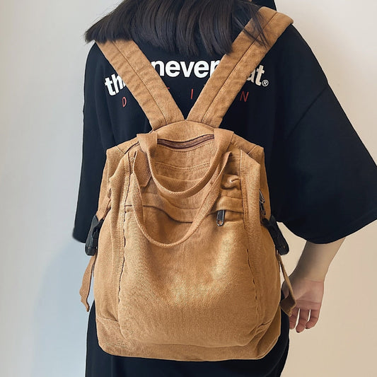 swvws Ladies Laptop Backpack Vintage Canvas Bag Female Kawaii Fashion New Girl Fabric School Bag College Student Women Backpack Travel