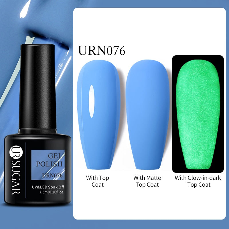 swvws  Luminous Gel Top Coat Semi Permanent Glow In Dark Fluorescent Soak Off UV LED Color Gel Nail Varnish Nails For Manicure